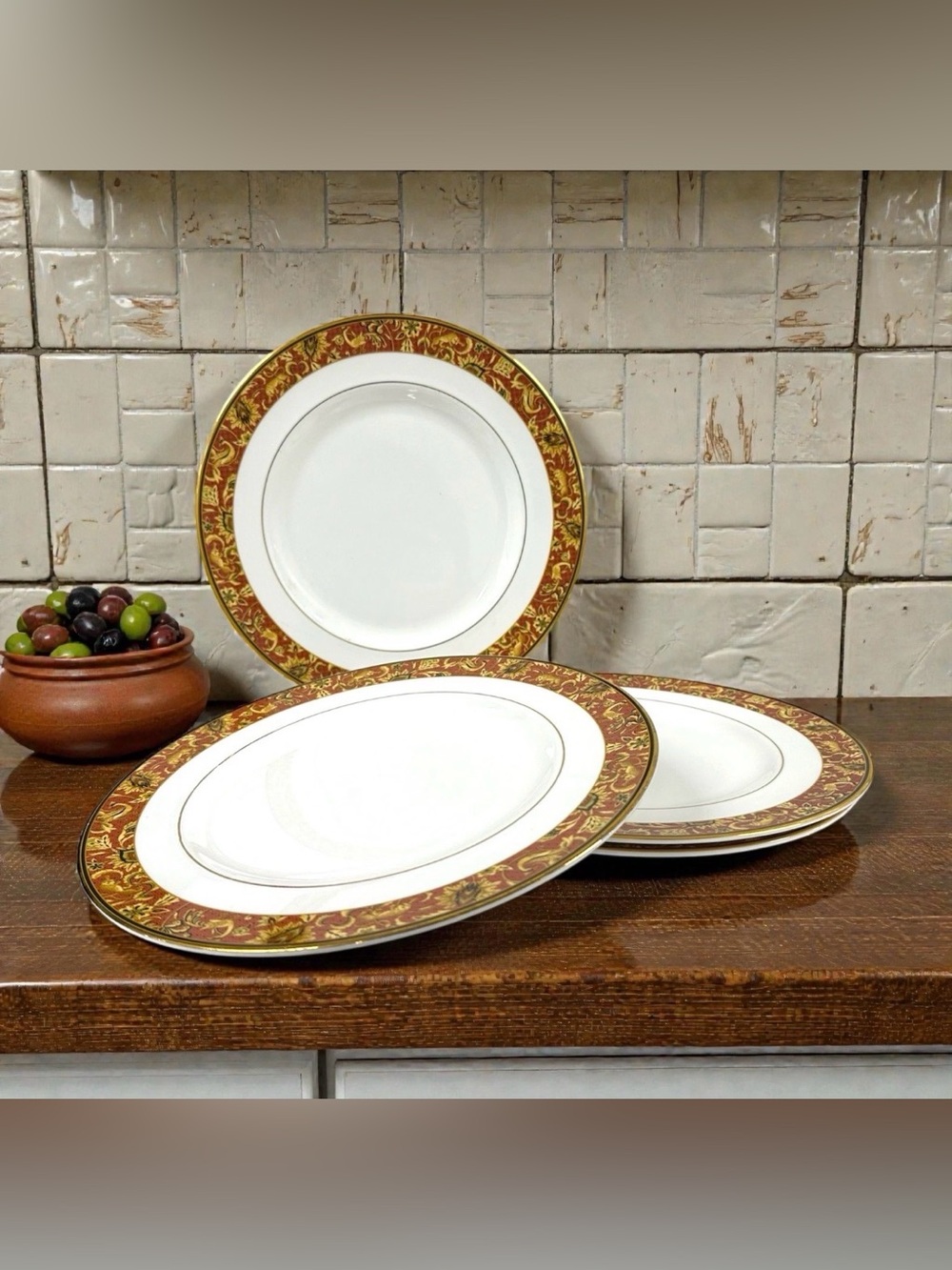 Rare Wedgwood Persia Dinner Plates Set of 4 Bone China England 10¾” 1997